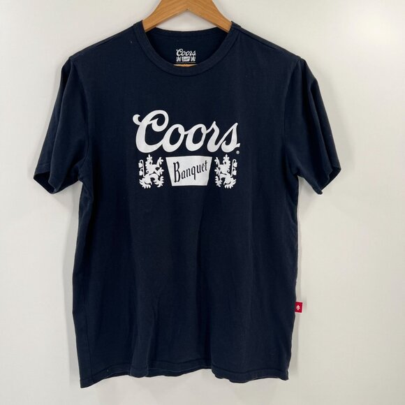 Huckberry Coors Banquet T-Shirt M Navy Blue Graphic Tee Logo Made in USA - Picture 11 of 11